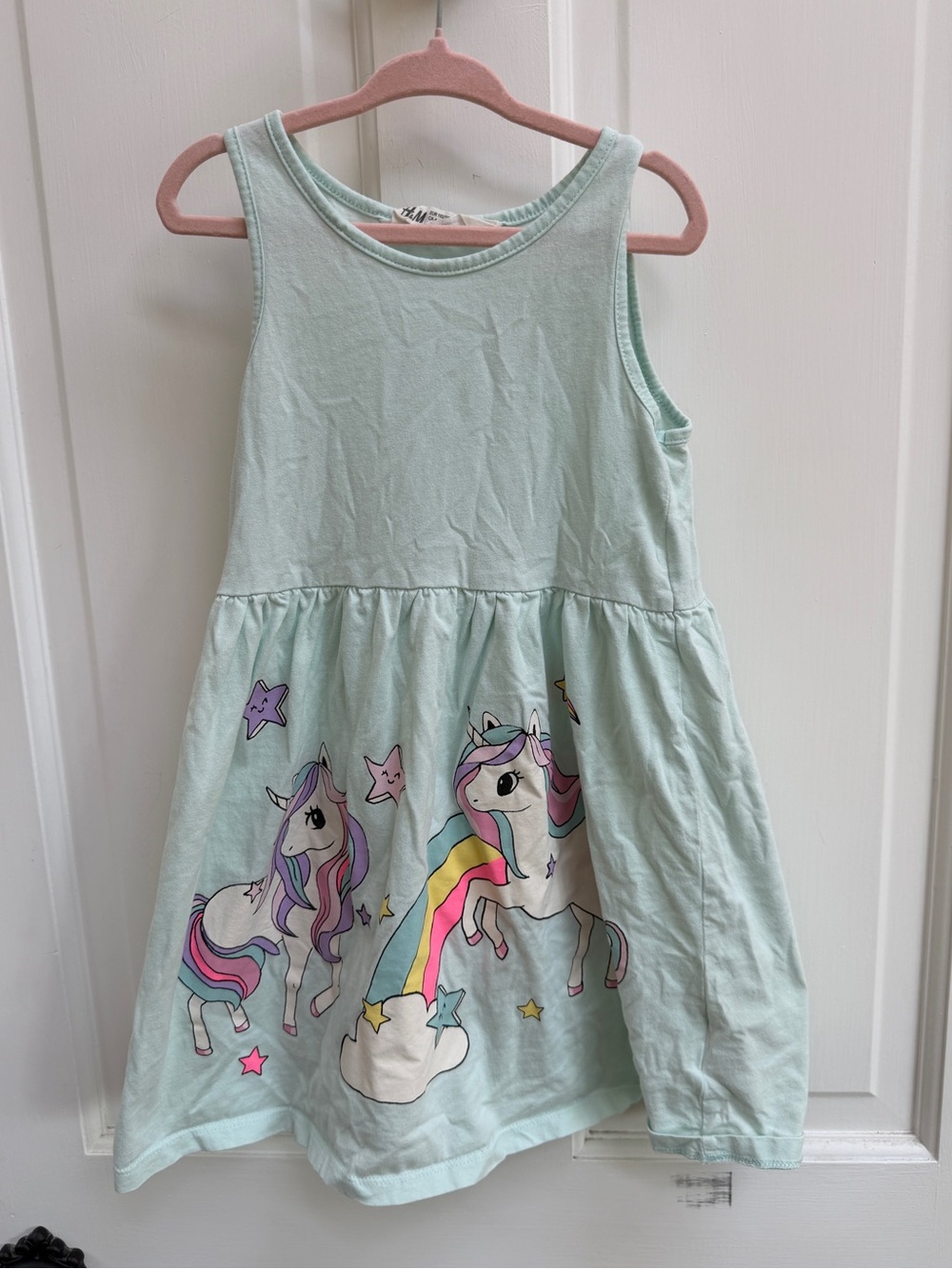 NWOT H&M 4 - 6 Unicorn Rainbow Sleeveless Dress